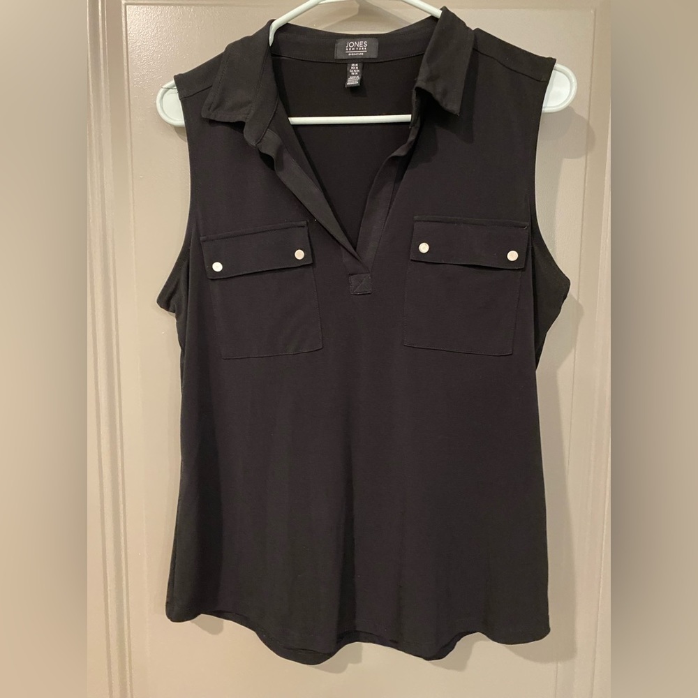 Black blouse with pocket detail
